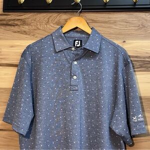 Footjoy polo grey with small pink flowers size L